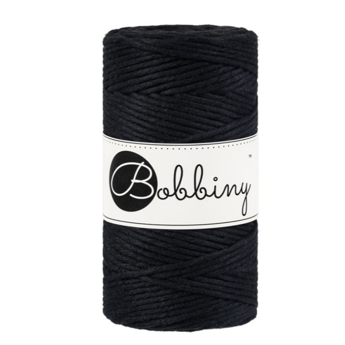 Corde peignée macramé noire - 3 mm