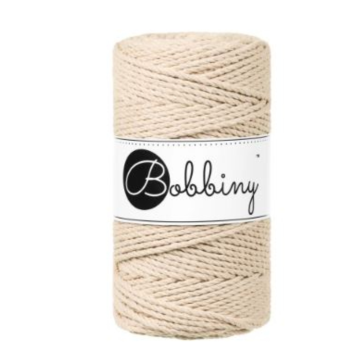 Corde macramé torsadée 3 brins beige chaud - 3 mm