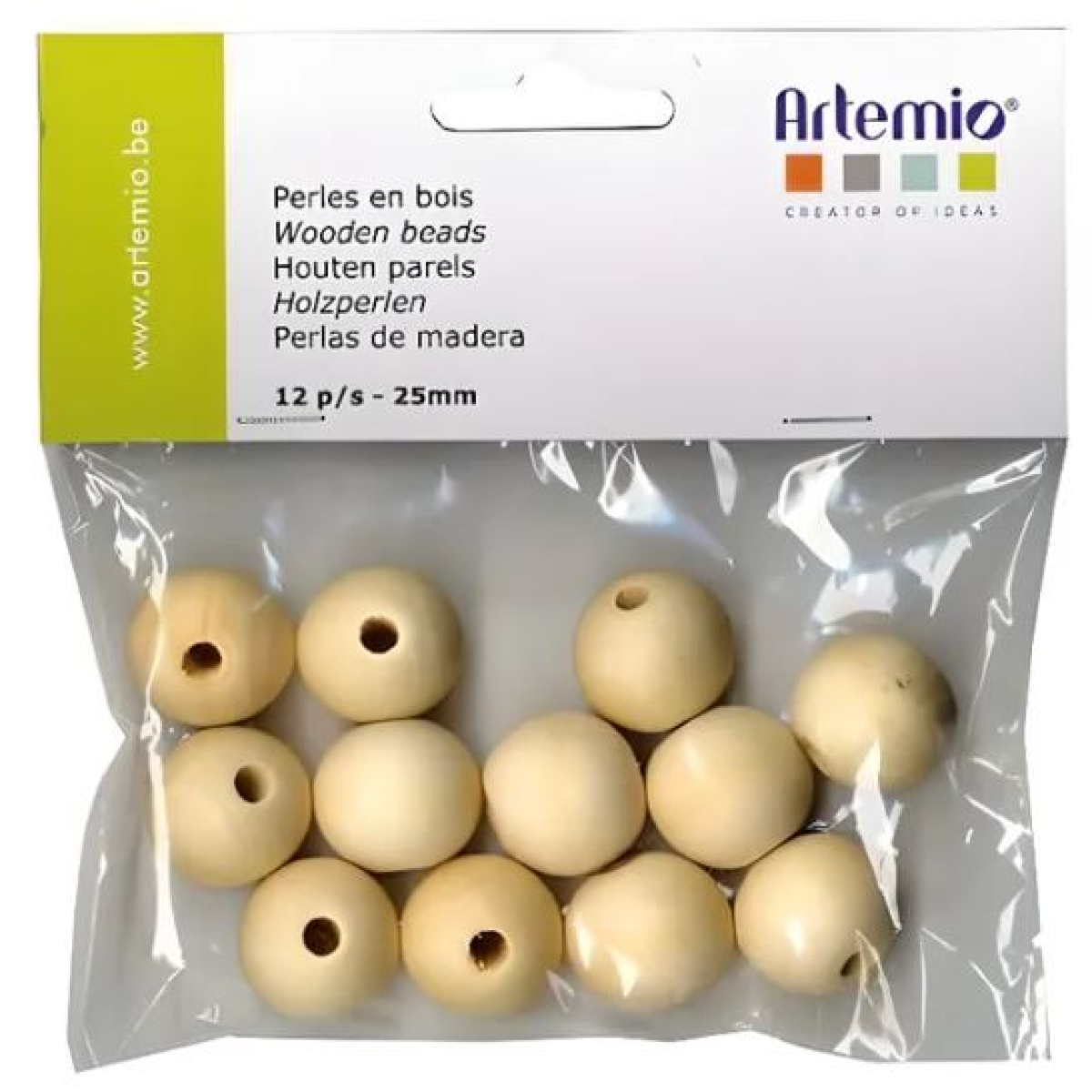 Perles en bois macramé - 25 mm