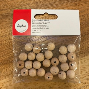 Perle en bois de - Sachet de 25 perles