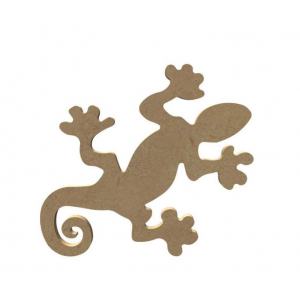 Gecko 4 en bois - 12 x 6 cm