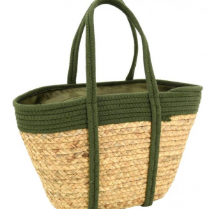 Khaki bag in natural hyacinth