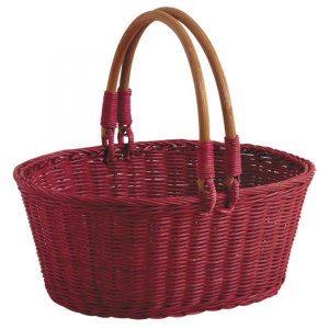 Panier en rotin rouge GM