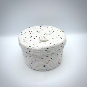 Corbeille blanche et multicolore - GM