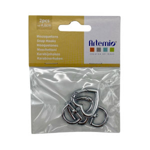 Set 2 mousquetons cœurs argenté