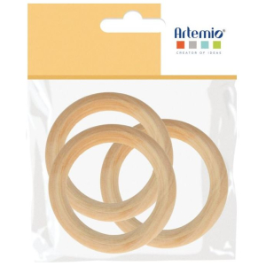 Anneau bois macramé - 7 cm