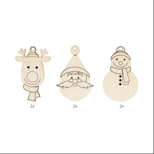 Set 6 Santa Claus hanging silhouettes