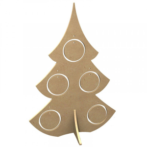 Sapin de 38 cm en bois avec boule