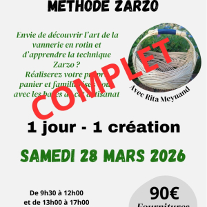 Stage vannerie en rotin 1 jour - Méthode Zarzo